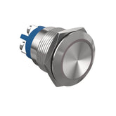 2PCS 19mm Momentary Stainless Steel Metal Push Button Switch 250V 5A 1NO SPST - Flat Head-